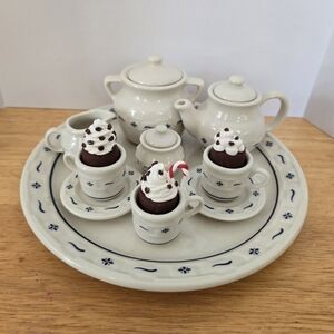 Charming White Tea Set with Blue Accents